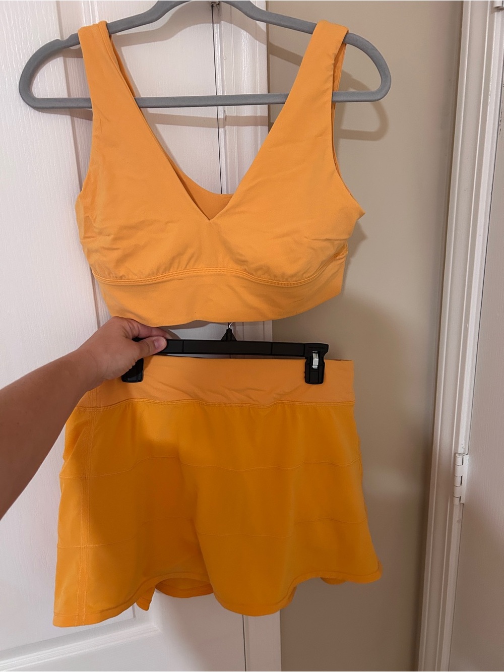lululemon athletica Yellow Athletic Skirt and Bralette Set